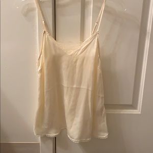 Silk cami with lace detail